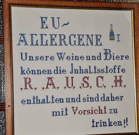 Gasthof zur alten Post in Krems - EU-Allergene - unsere Inhaltsstoffe wären R. A. U. S. C. H.