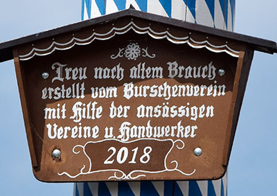 der Maibaumtext in Geisenried (Marktoberdorf) 2019