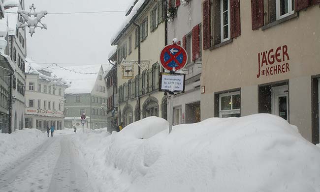 Narrensprung 2019 Wangen - zu viel Schnee