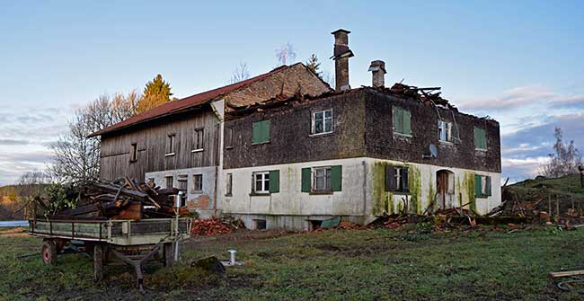 Der Schnee hat 2019 zuchlagen hier in Beule (Oberreute) das Haus wird abgerisse und wieder aufgeaut