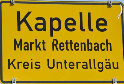 Kapelle ist Ortsteil vom Markt Rettenbach im Unterallgäu