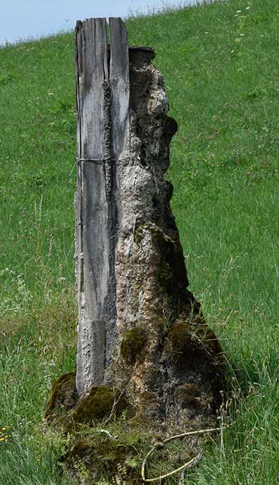 Teilsäule in Röthenbach - versintert und mit Schneepflugschutz - Auers 2019