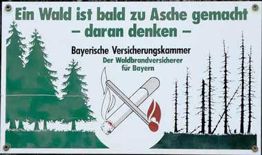 Ein Wald ist bald zu Asche gemacht - Rauchverbot und Verbot von offenem Feuer in Ussenburg (Seeg 2019)