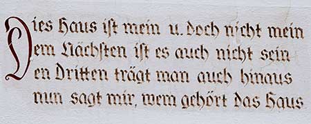 Scheidegg -  Dies Haus ist mein Haus und doch nicht mein, dem nächsten ist es auch nicht sein. Den Dritten trägt man auch hinaus, nun sagt mir, wem gehört dies Haus