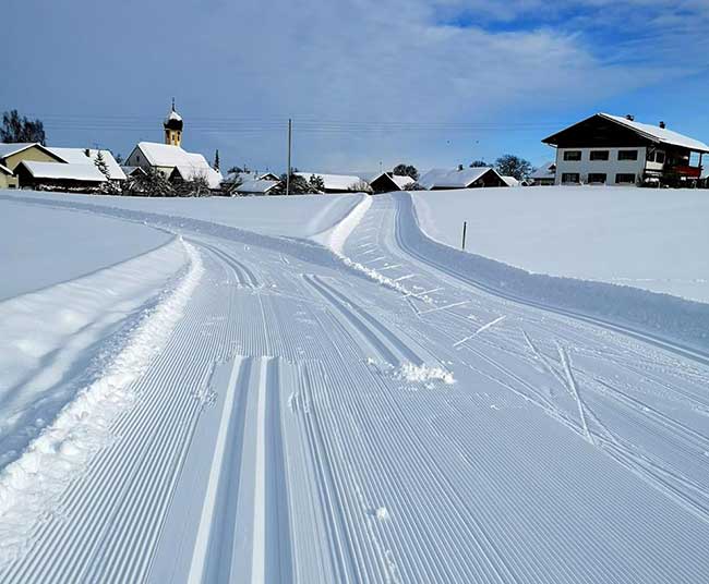 Skiloipe Buchenberg - Spurwechsel der etwas anderen Art