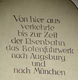 Von Weissensberg aus verkehrte das Botenfuhrwerk bis zur zeit der Eisenbahn nach Augsburg und München. 