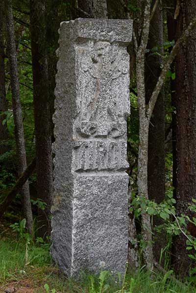 1960 - Grenzstein Tirol an der Grenze zwischen Wertach und Jungholz