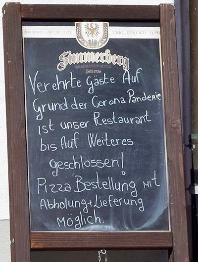Eine Pizzeria in Scheidegg versucht es auf diese Art bei SARS-CoV-2