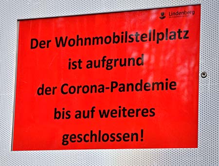 Wohnmobilstellplätze geschlossen - Lindenberg im Allgäu