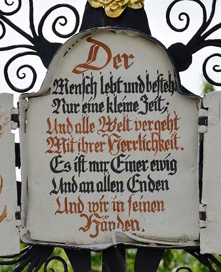 Friedhof Reicholzried - Der Mensch lebt und besteht nur kleine Zeit; Und alle Welt vergeht mit ihrer Herrlichkeit - Dietmansried 2020 