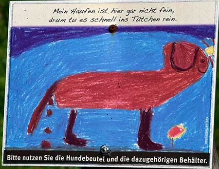 Malwettbewerb in der Schule von Bad Hindelang - Kinder zeichnen Hundregeln - immer ein Tütchen dabe haben