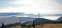 Panorama Alpenhauptkamm Allgäu - Blick vom Hochberg ind den Bregenzer Wald und die Nagelfluhkette