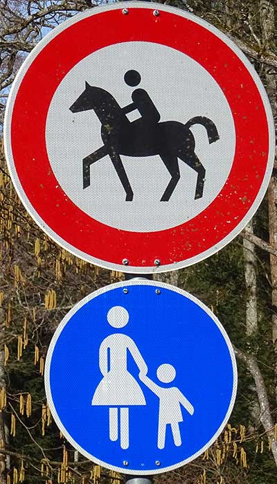 Reiten verboten über diesen nassen Holzsteg - Welcher Idiot hat da versucht mit seinem Pferd rüber zu kommen? Hengelesweiher 2020 Isny