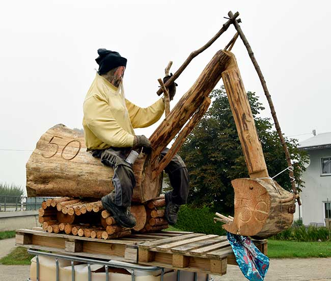 Gratulation dem Baggerfahrer zum 50. Geburtstag in Oberöschhöfe - Leutkirch 2020