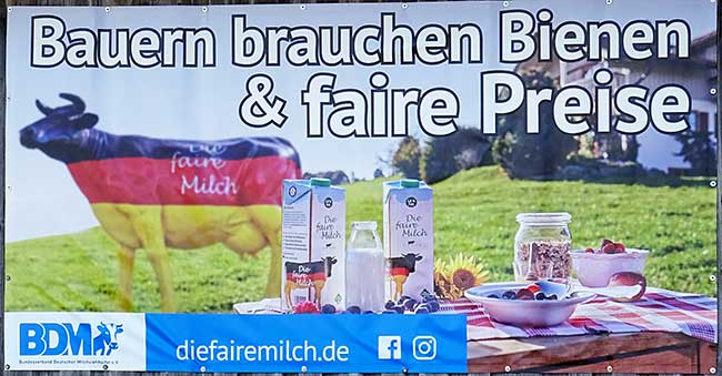 Plakat: Bauern brauchen Bienen und faire Preise - Hitzenhofen 2020