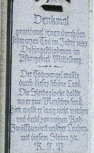 Denkmal den Pesttoten 1635 in Oy - Mittelber