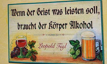 Gasthof zur alten Post in Krems - EU-Allergene - wenn der Geist was leisten soll, braucht der Körper Alkohol